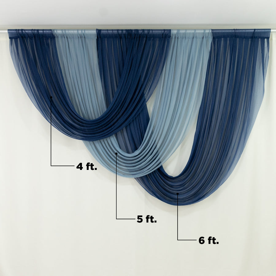 Elegant drapery in shades of blue for stylish interior decor.