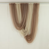 Taupe Sheer Chiffon Valance Curtain 4ft x 6ft –  Wedding Arch Drape with Rod Pocket