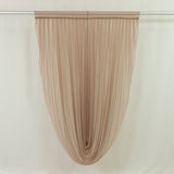 Taupe Sheer Chiffon Valance Curtain 4ft x 6ft –  Wedding Arch Drape with Rod Pocket