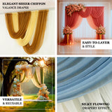 Elegant sheer chiffon valance drapes for versatile event decor and styling.