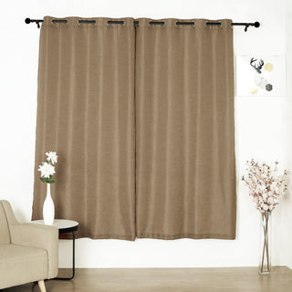Transform Your Space with Handmade Taupe Faux Linen Curtains