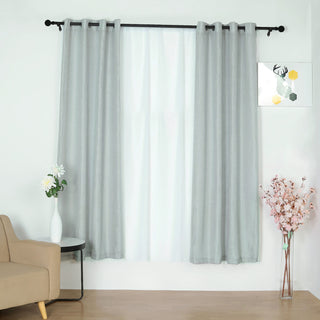 Create a Stylish and Inviting Space with Silver Faux Linen Curtains