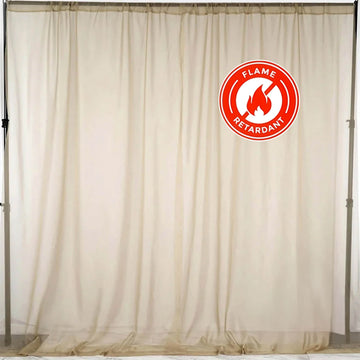 2 Pack Natural Sheer Chiffon Event Curtain Drapes, Durable Flame Resistant Premium Organza Backdrop Event Panels With Rod Pockets - 10ftx10ft