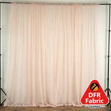 Blush/Rose Gold Fire Retardant Sheer Organza Premium Curtain Panel Backdrops With Rod Pockets