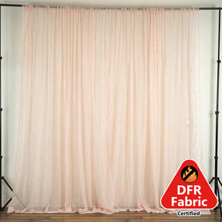 Blush Flame Resistant Sheer Curtain Panels