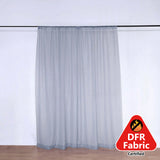 Dusty Blue Fire Retardant Sheer Organza Premium Curtain Panel Backdrops With Rod Pockets - 10ftx10ft