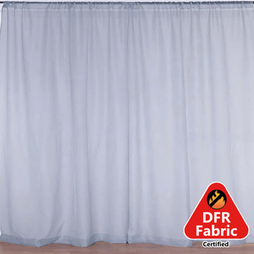 2 Pack Dusty Blue Sheer Chiffon Event Curtain Drapes, Durable Flame Resistant Premium Organza Backdrop Event Panels With Rod Pockets - 10ftx10ft