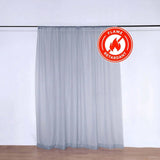 Dusty Blue Fire Retardant Sheer Organza Premium Curtain Panel Backdrops With Rod Pockets - 10ftx10ft