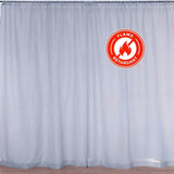 Dusty Blue Fire Retardant Sheer Organza Premium Curtain Panel Backdrops With Rod Pockets #whtbkgd