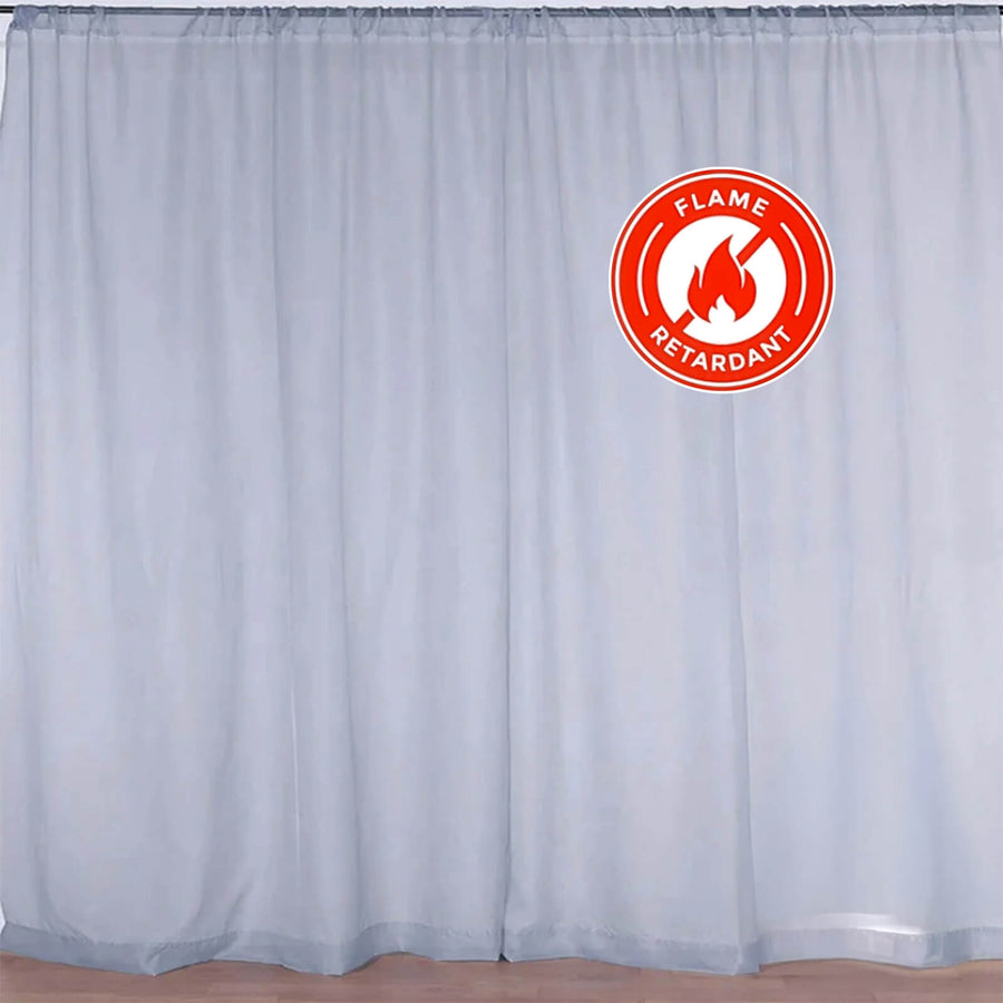 Dusty Blue Fire Retardant Sheer Organza Premium Curtain Panel Backdrops With Rod Pockets #whtbkgd