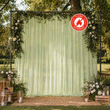 Outdoor floral backdrop with sheer curtains and flame retardant sign