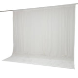 White sheer curtain backdrop with floor panel on hanging rod#whtbkgd