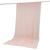Light pink sheer curtain panel with rod pocket, floor-length drape