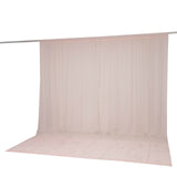 Sheer blush pink backdrop curtain with floor sweep and hanging rod