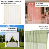 10x12 ft sheer chiffon backdrop curtain for weddings, events, and photo booths
