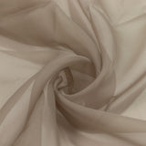 Beige sheer fabric close-up with soft elegant folds and texture