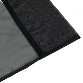 10ft x 14ft Chiffon Backdrop Curtain Panel – Black Durable Flame Resistant Fabric with Rod Pocket