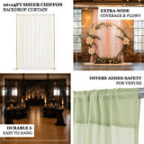 10x14 ft sheer chiffon backdrop curtain for wedding and event decor