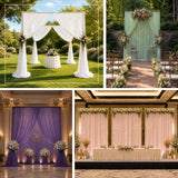Elegant wedding backdrop draping with floral decor for ceremony and reception
