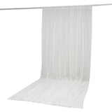 White sheer curtain panel on rod, floor-length drape for home decor#whtbkgd