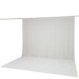White photography backdrop curtain with floor sweep on support pole