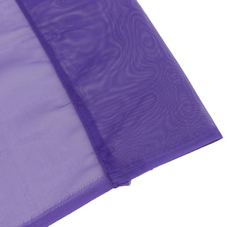 10ft x 14ft Chiffon Backdrop Curtain Panel – Purple Durable Flame Resistant Fabric with Rod Pocket