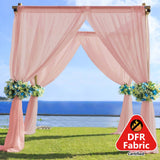 5ftx14ft Premium Dusty Rose Chiffon Curtain Panel, Backdrop Ceiling Drapery With Rod Pocket