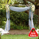 5ftx14ft Premium Dusty Blue Chiffon Curtain Panel, Backdrop Ceiling Drapery With Rod Pocket