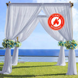 5ftx14ft Premium Dusty Blue Chiffon Curtain Panel, Backdrop Ceiling Drapery With Rod Pocket