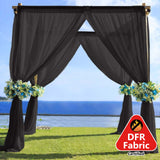 5ftx14ft Premium Black Chiffon Curtain Panel, Backdrop Ceiling Drapery With Rod Pocket