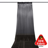 5ftx14ft Premium Black Chiffon Curtain Panel, Durable Flame Resistant Backdrop Ceiling Drapery With Rod Pocket