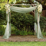 Premium Dusty Sage Green Chiffon Curtain Panel, Backdrop Ceiling Drapery With Rod Pocket