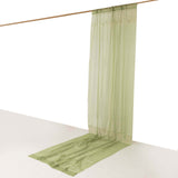 Premium Dusty Sage Green Chiffon Curtain Panel, Backdrop Ceiling Drapery With Rod Pocket