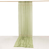 Premium Dusty Sage Green Chiffon Curtain Panel, Backdrop Ceiling Drapery With Rod Pocket