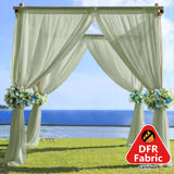 Premium Dusty Sage Green Chiffon Curtain Panel, Backdrop Ceiling Drapery With Rod Pocket