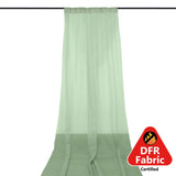 5ftx14ft Premium Sage Green Chiffon Curtain Panel, Durable Flame Resistant Backdrop Ceiling Drapery With Rod Pocket