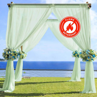 Elegant Sage Green Chiffon Curtain Panel for a Touch of Grace