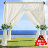 5ftx14ft Premium Ivory Chiffon Curtain Panel, Backdrop Ceiling Drapery With Rod Pocket