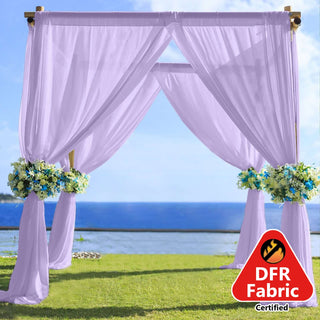 5ftx14ft Premium Lavender Lilac Chiffon Curtain Panel