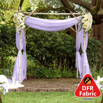 5ftx14ft Premium Lavender Lilac Chiffon Curtain Panel, Durable Flame Resistant Backdrop Ceiling Drapery With Rod Pocket