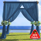 5ftx14ft Premium Navy Blue Chiffon Curtain Panel, Backdrop Ceiling Drapery With Rod Pocket