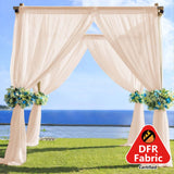 5ftx14ft Premium Nude Chiffon Curtain Panel, Backdrop Ceiling Drapery With Rod Pocket