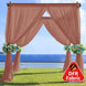 5ftx14ft Premium Terracotta (Rust) Chiffon Curtain Panel, Durable Flame Resistant Backdrop