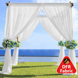 5ftx14ft Premium White Chiffon Curtain Panel, Backdrop Ceiling Drapery With Rod Pocket