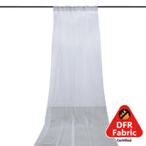 5ftx14ft Premium White Chiffon Curtain Panel, Durable Flame Resistant Backdrop Ceiling Drapery With Rod Pocket