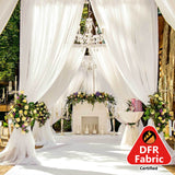 10ftx20ft Ivory Sheer Durable Flame Resistant Ceiling Drape Curtain Panels