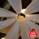 10ftx20ft White Sheer Durable Flame Resistant Ceiling Drape Curtain Panels