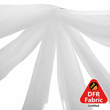 10ftx20ft White Sheer Durable Flame Resistant Ceiling Drape Curtain Panels