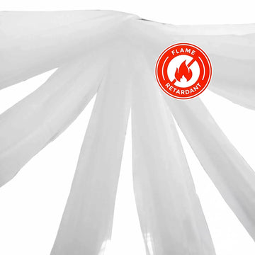 10ftx20ft White Sheer Durable Flame Resistant Ceiling Drape Curtain Panels