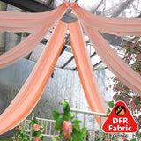 10ftx30ft Blush/Rose Gold Sheer Ceiling Drape Curtain Panels Durable Flame Resistant Fabric